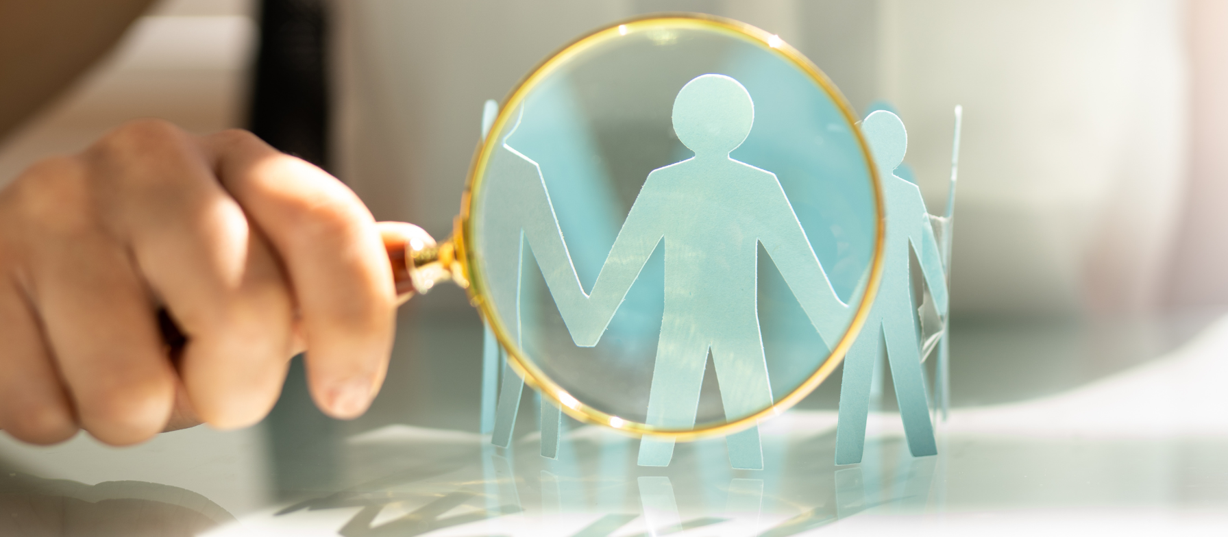 A magnifying glass that represents the attention to detail that Concentric puts in to the hiring process.